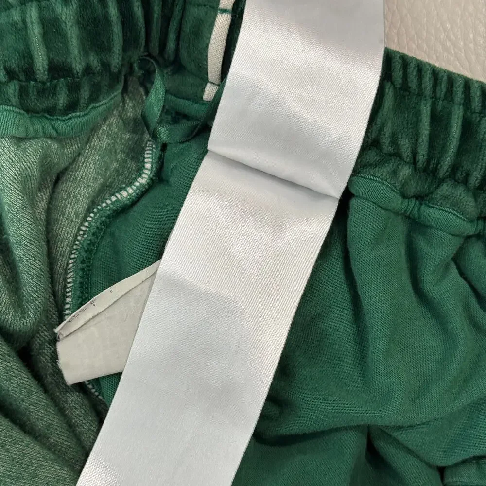 Gucci Mens Green Velour GG Interlocking Logo Patch Sweatpants Size S